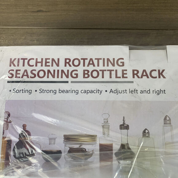 2 Tier Pull Out and Rotate Spice Rack Seasoning Storage Holder Cabinet Shelf - Picture 10 of 12